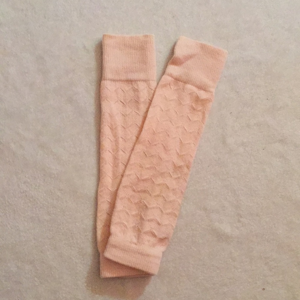 Light pink leg warmers